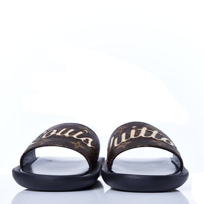 Louis Vuitton Metallic Calfskin Monogram Logo Sunbath Slide Sandals 36 2 of 8