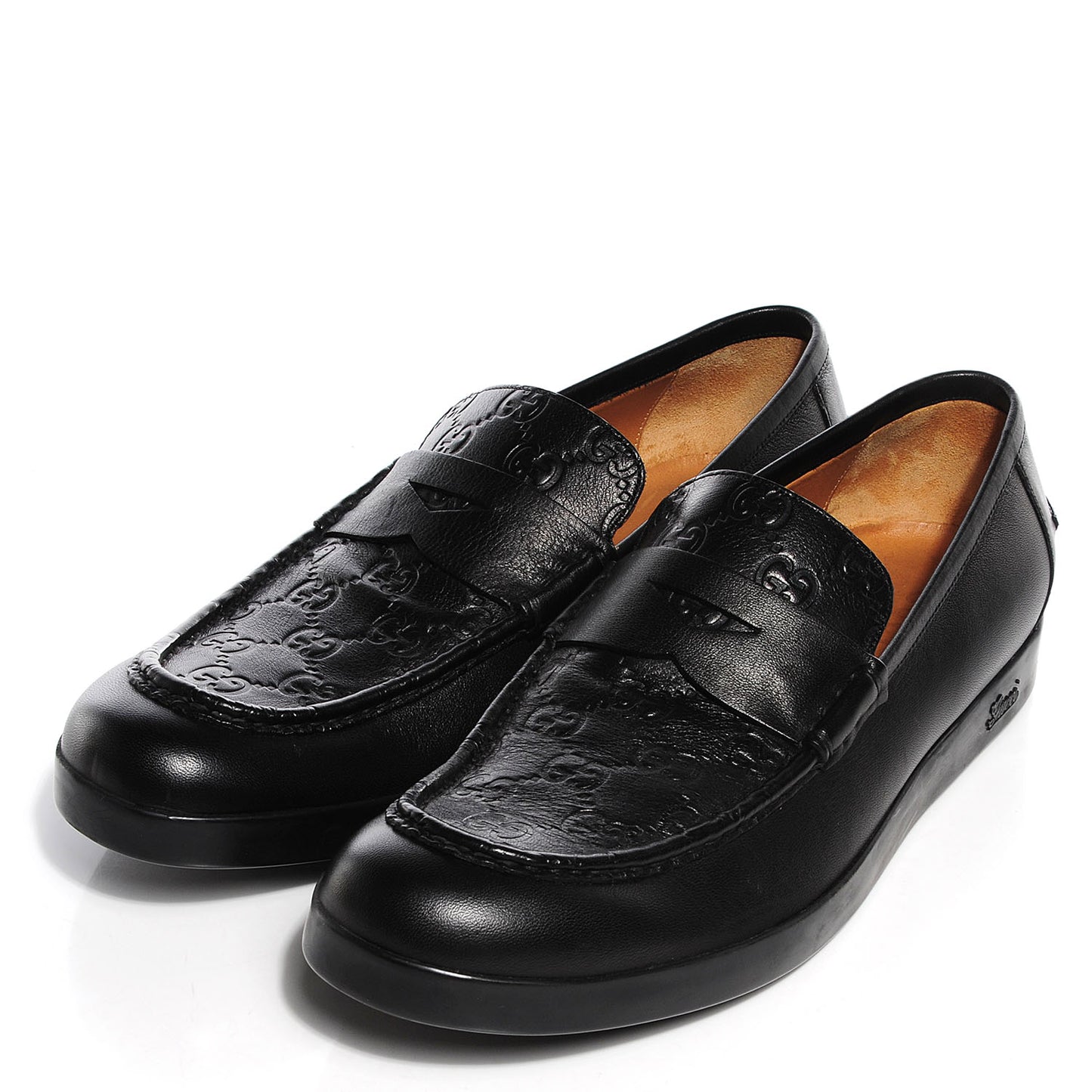 Soft Calfskin Guccissima Mens Loafers 8 Black
