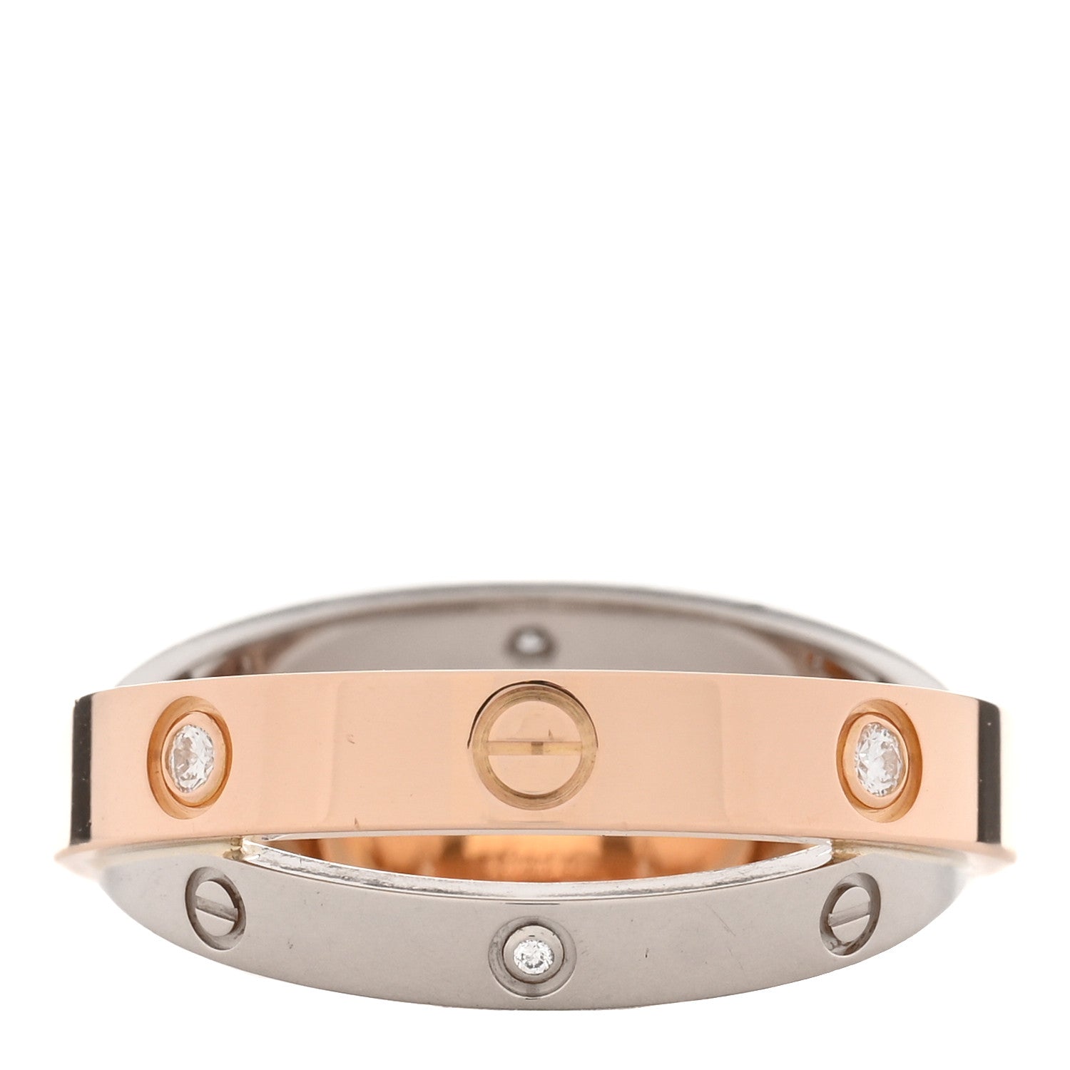 Cartier 18K Pink White Gold 6 Diamond LOVE Ring 53 6.25 3 of 5