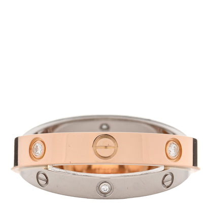 Cartier 18K Pink White Gold 6 Diamond LOVE Ring 53 6.25 3 of 5