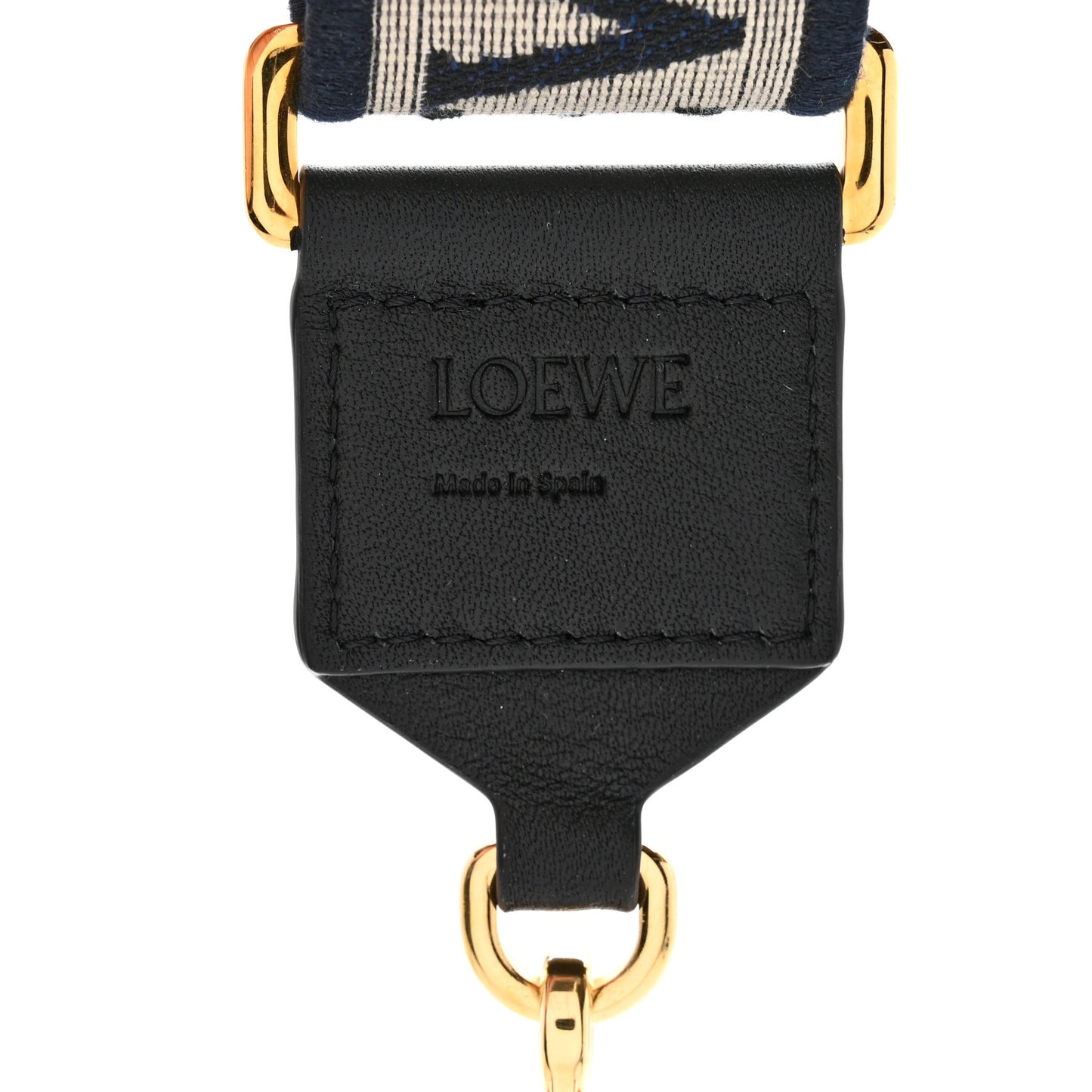 Calfskin Jacquard Anagram Strap Navy Black
