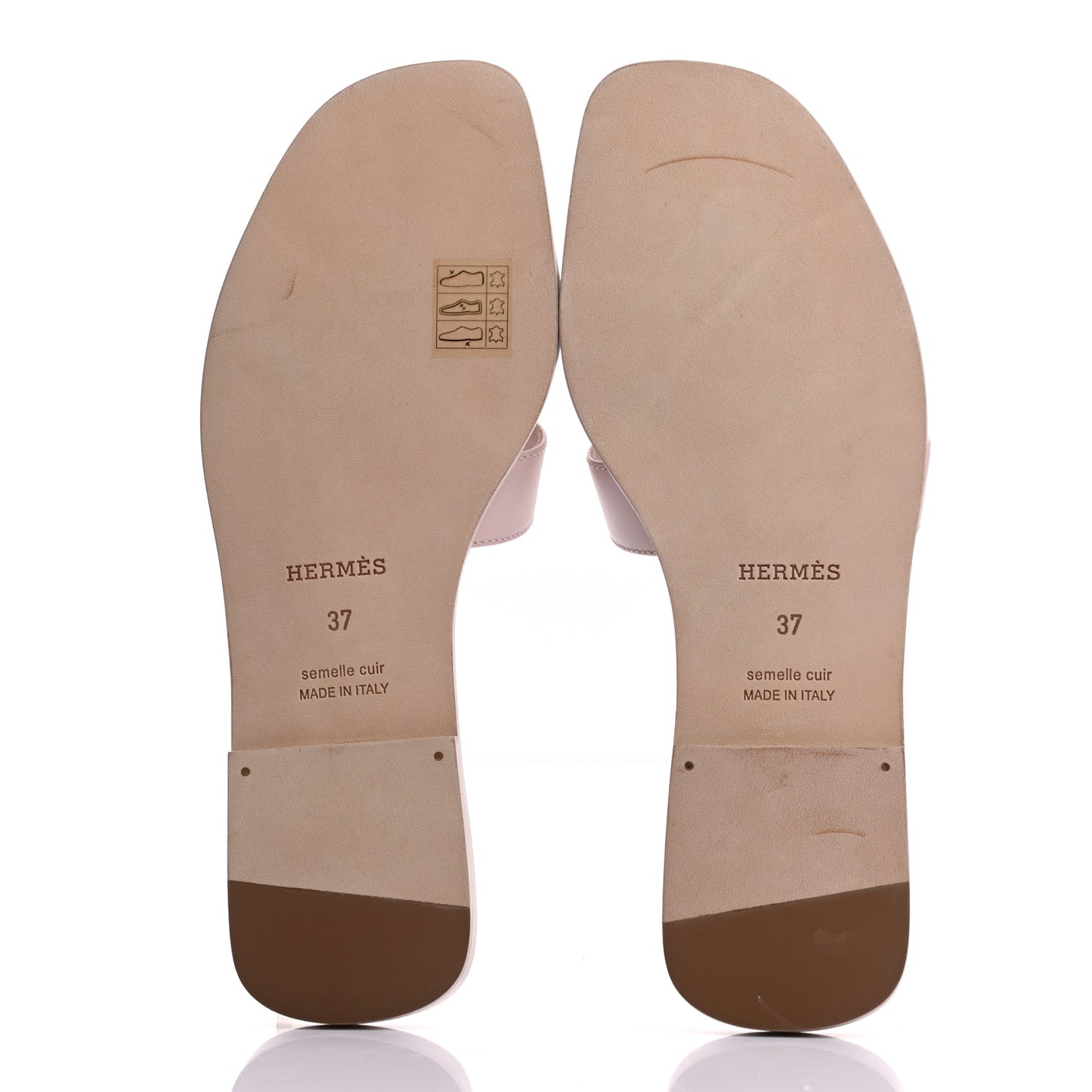 Box Calfskin Oran Sandals 37 Rose Pale