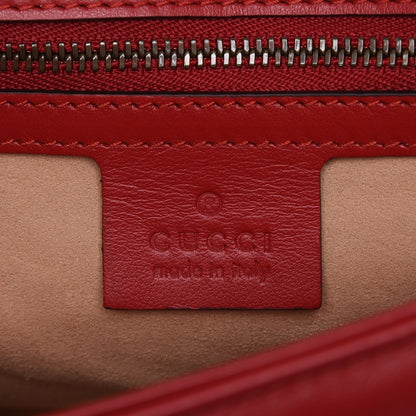 Gucci Calfskin Matelasse Small GG Marmont Shoulder Bag Hibiscus Red 7 of 8