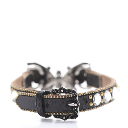 Gucci Calfskin Crystal Butterfly Bracelet Black 3 of 6