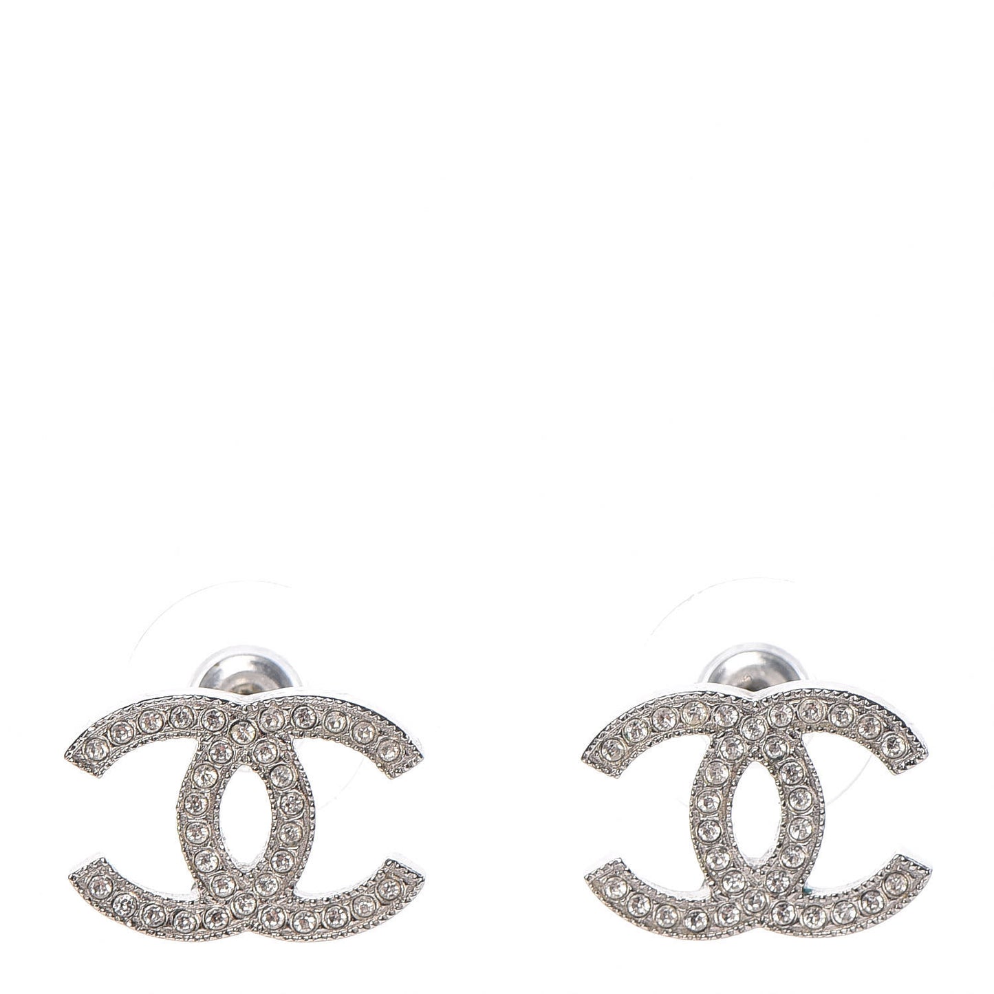 Crystal CC Earrings Silver