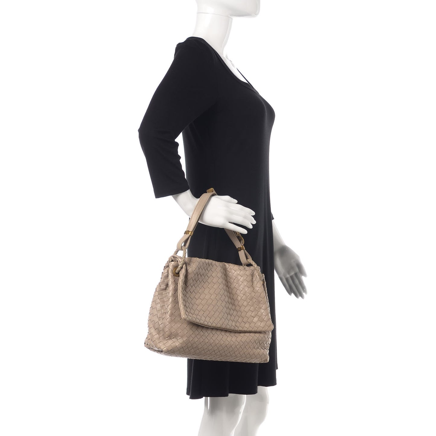 Nappa Intrecciato Flap Shoulder Bag Limo