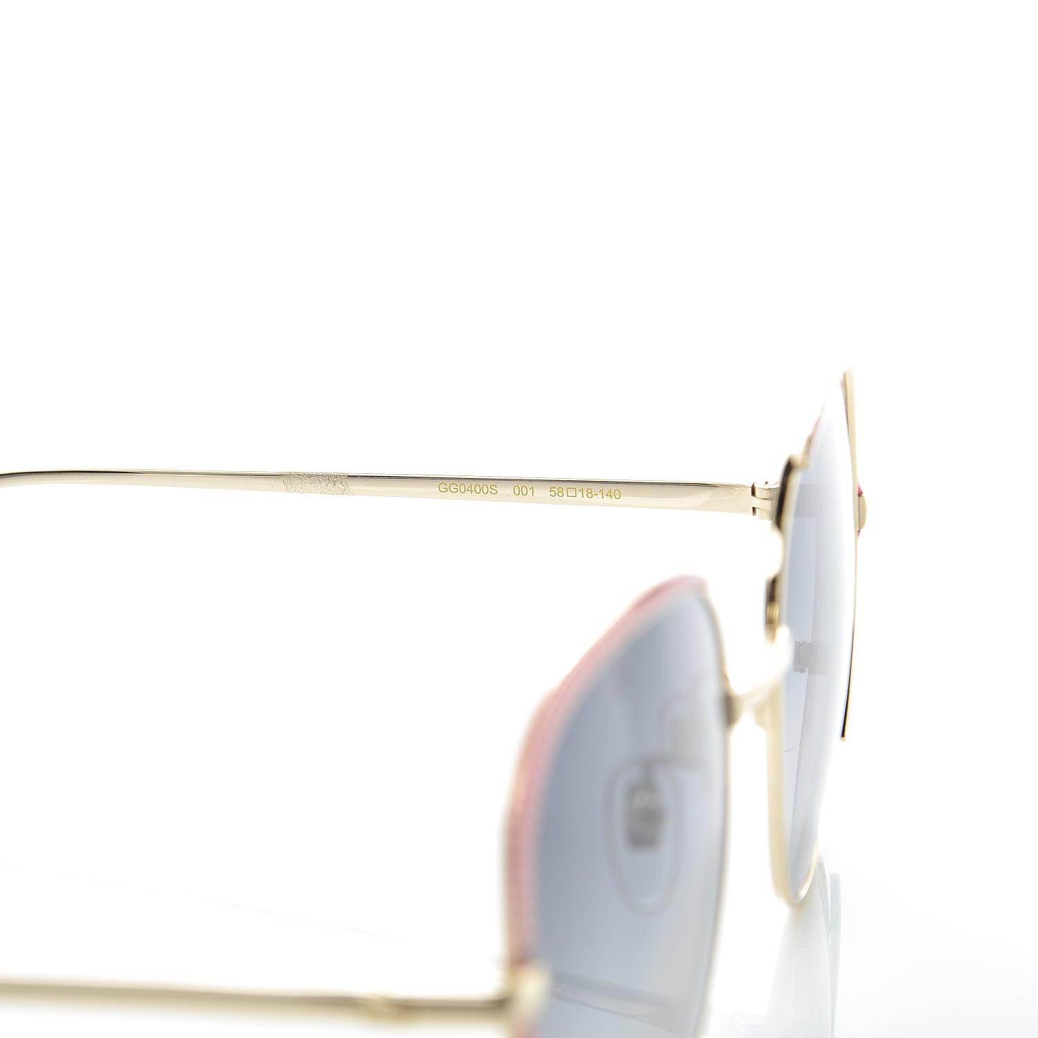 Gucci Acetate Oversize Square Frame GG0400S Sunglasses Gold 5 of 7