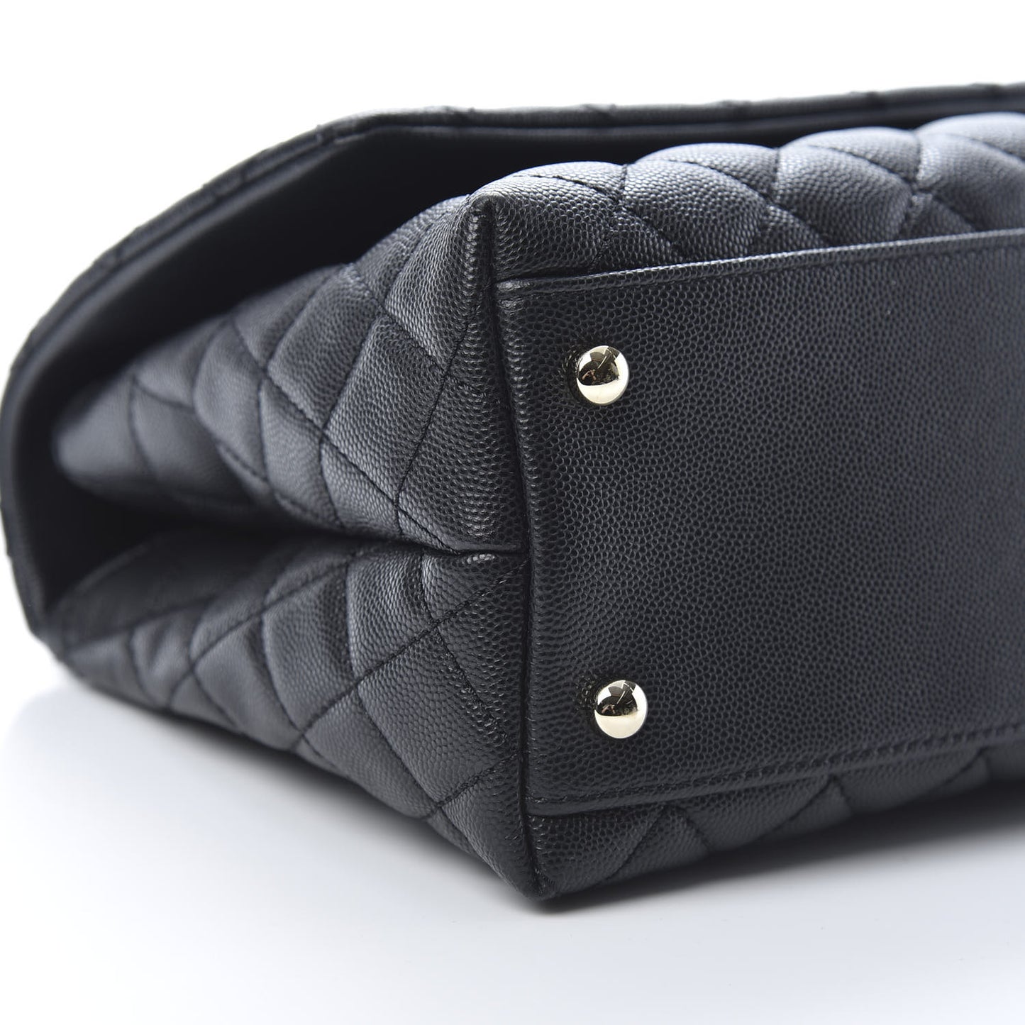 Caviar Quilted Small Coco Handle Flap Black