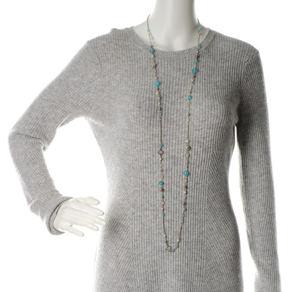 David Yurman Sterling Silver Pearl Aquamarine Chalcedony 14mm Quatrefoil Necklace 2 of 5