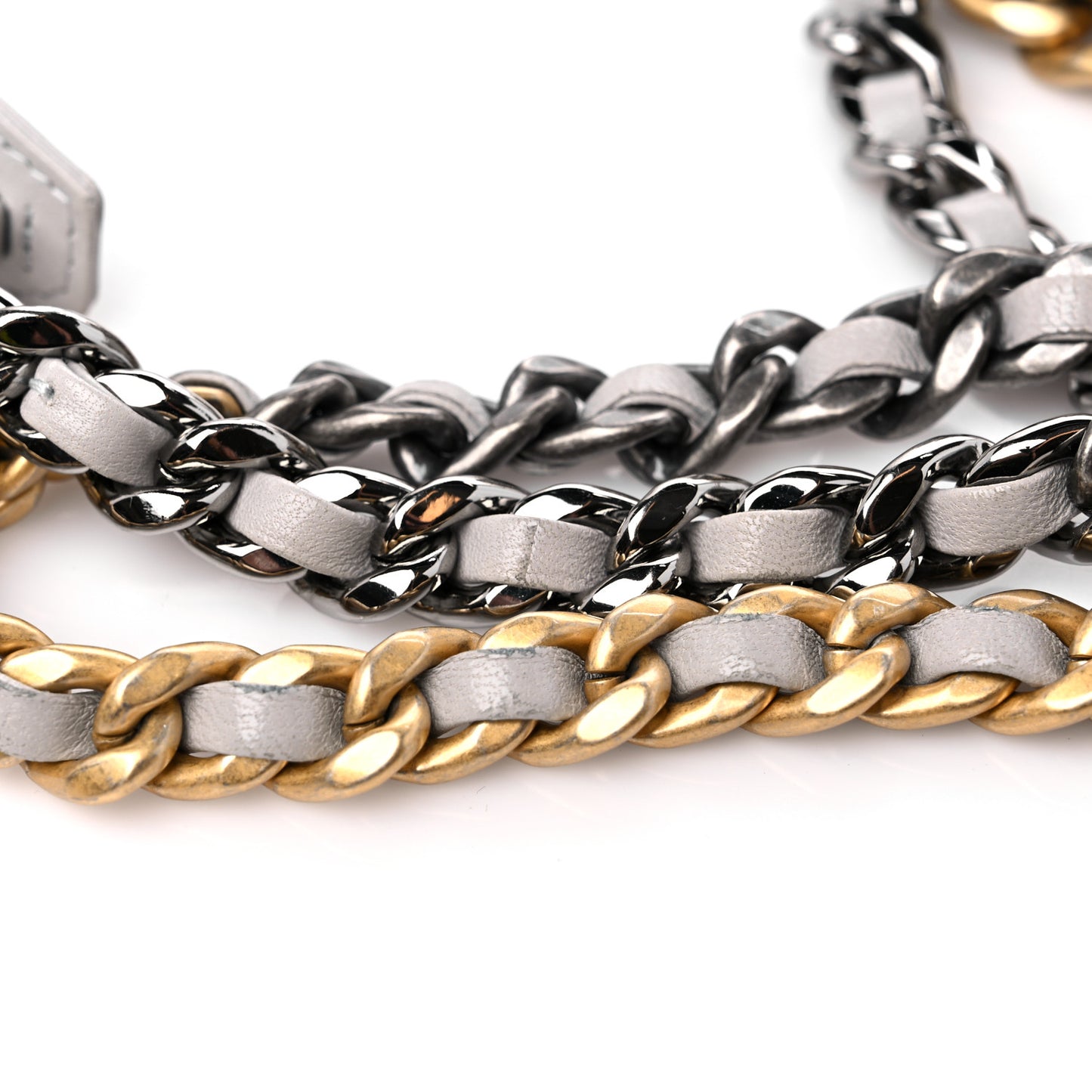 Lambskin Quilted Chanel 19 Wallet On Chain WOC Grey