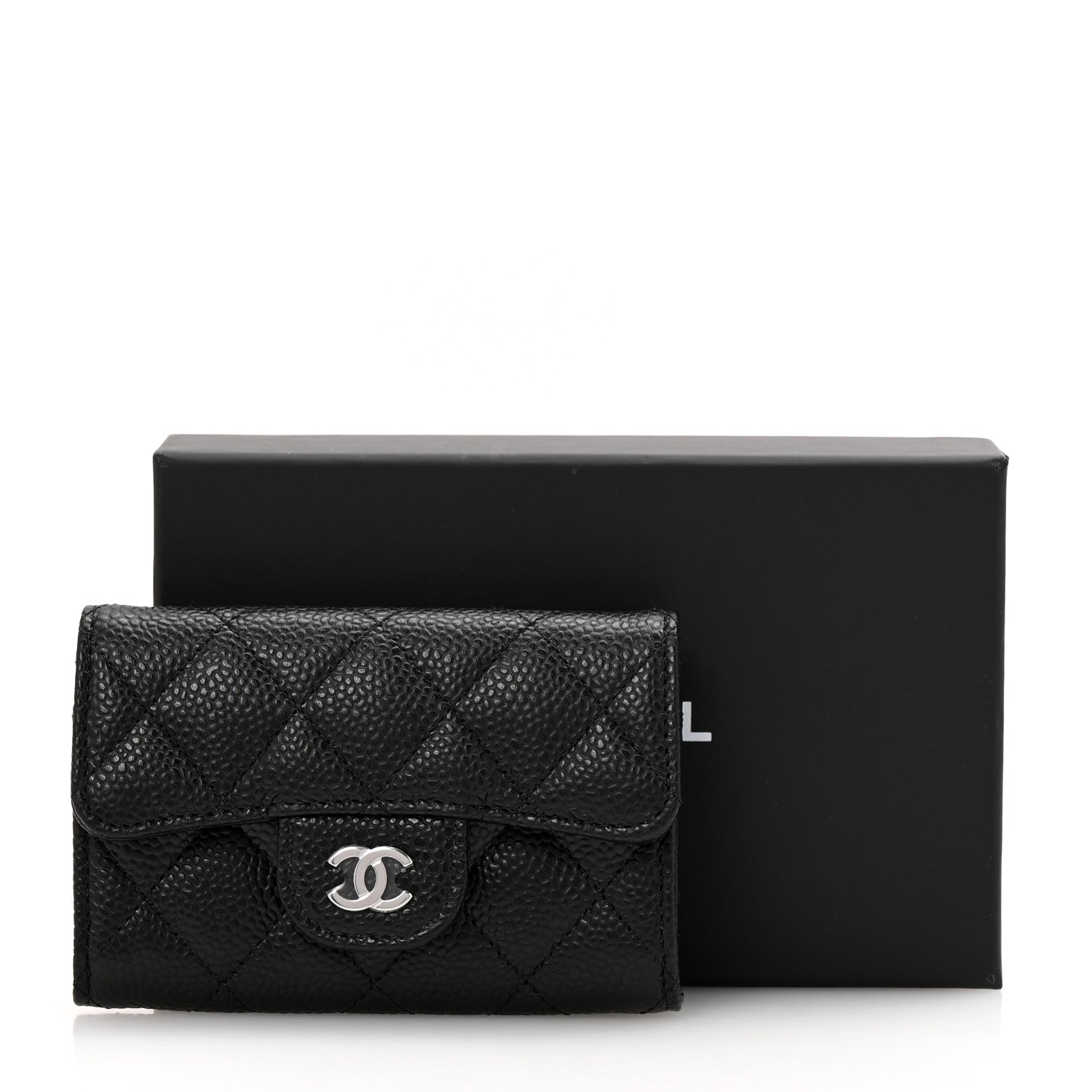 Chanel Caviar Quilted Flap Card Holder Wallet Black 8 of 8