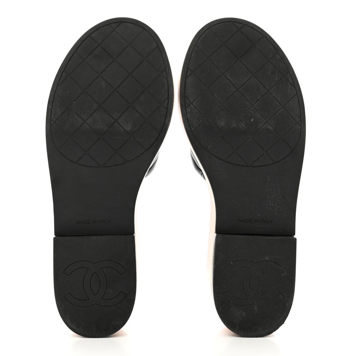 Chanel Lambskin Quilted CC Wedge Sandals 38 Black 5 of 9
