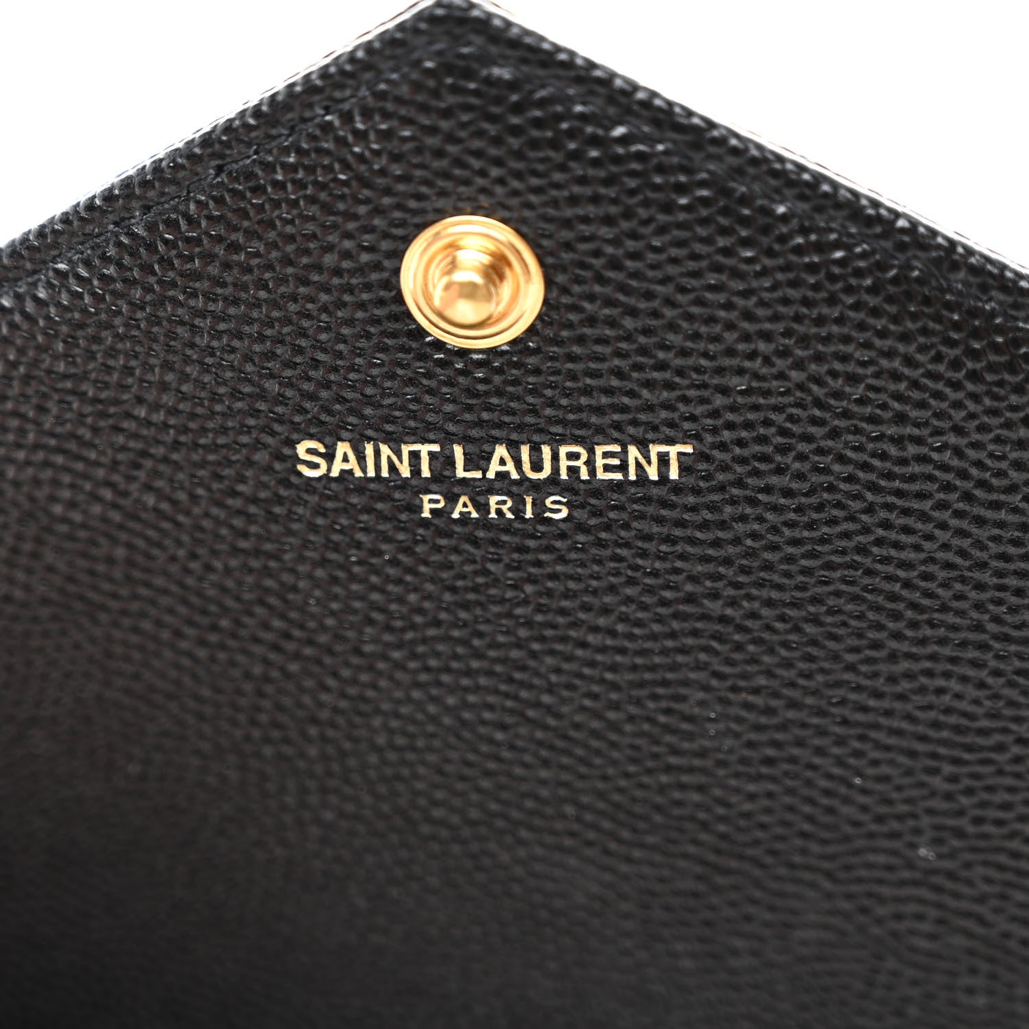 Saint Laurent Grain De Poudre Matelasse Chevron Monogram Chain Wallet Black 6 of 10