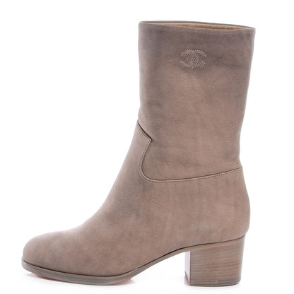 Chanel Nubuck CC Short Boots Grey 37 1 of 9
