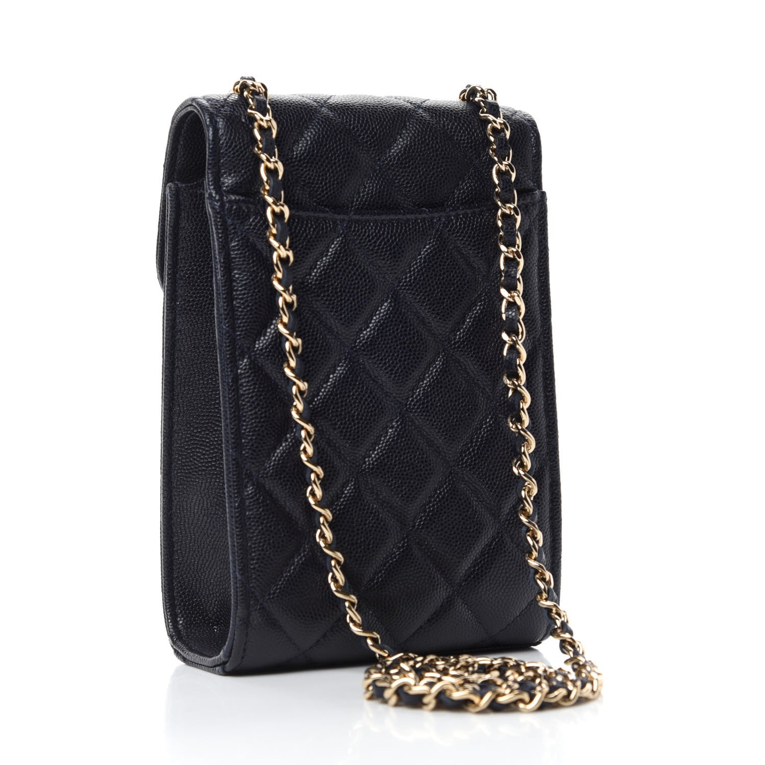 Chanel Caviar Quilted Classic Phone Holder Navy 3 of 11
