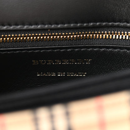 Burberry Smooth Calfskin 1983 Knight Check Link Shoulder Bag Black 6 of 10