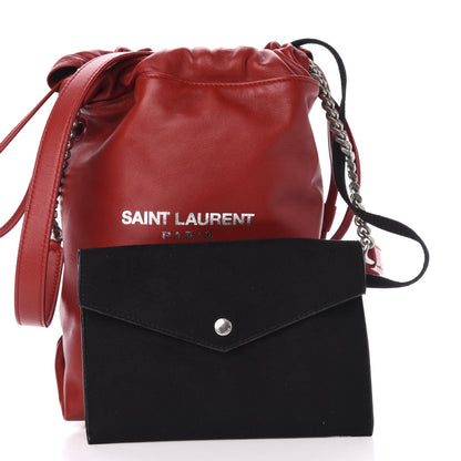 Saint Laurent Lambskin Small Teddy Bucket Bag Red 7 of 12