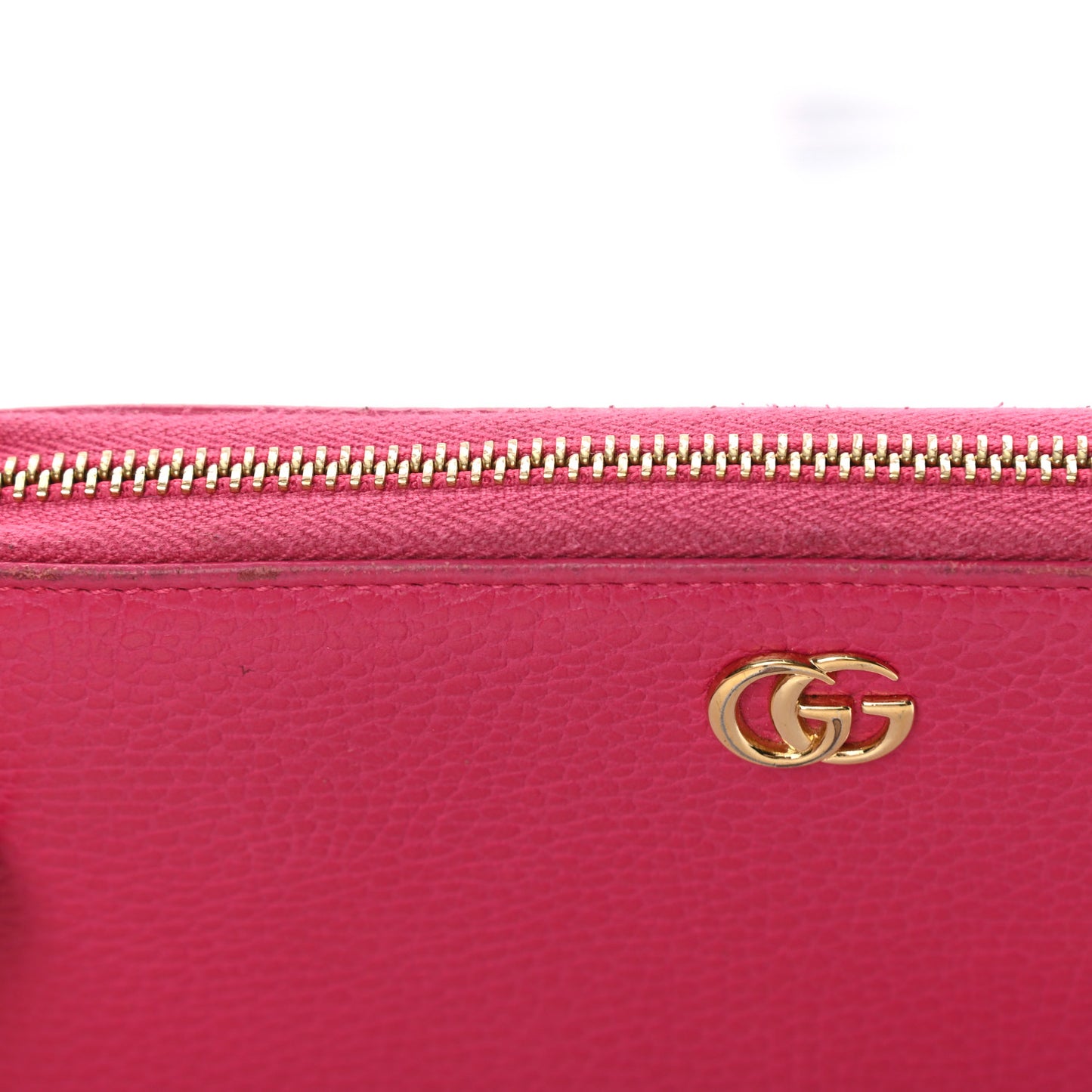 Dollar Calfskin GG Marmont Zip Around Wallet Box Pink