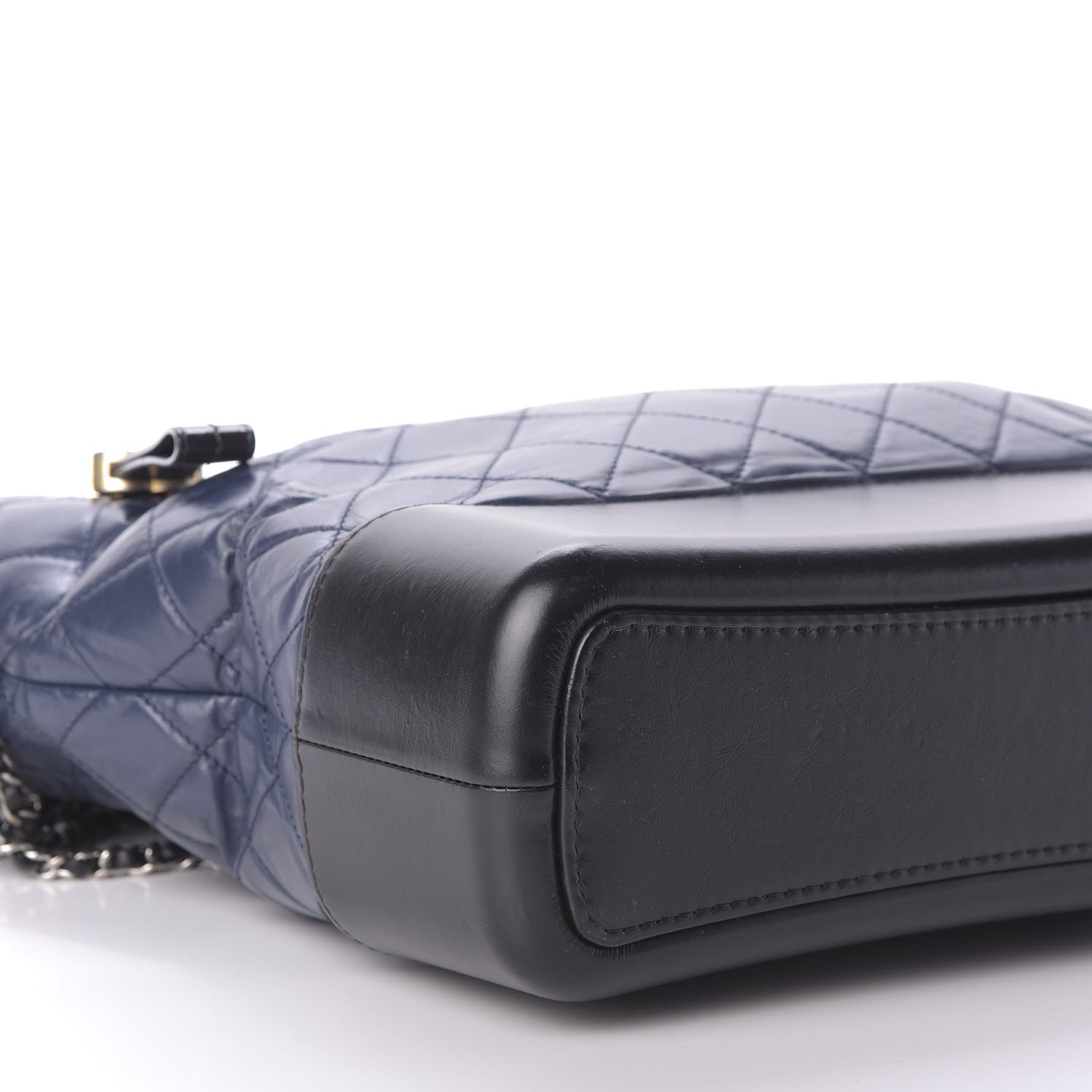 Chanel Aged Calfskin Quilted Large Gabrielle Hobo Navy Black 6 of 9