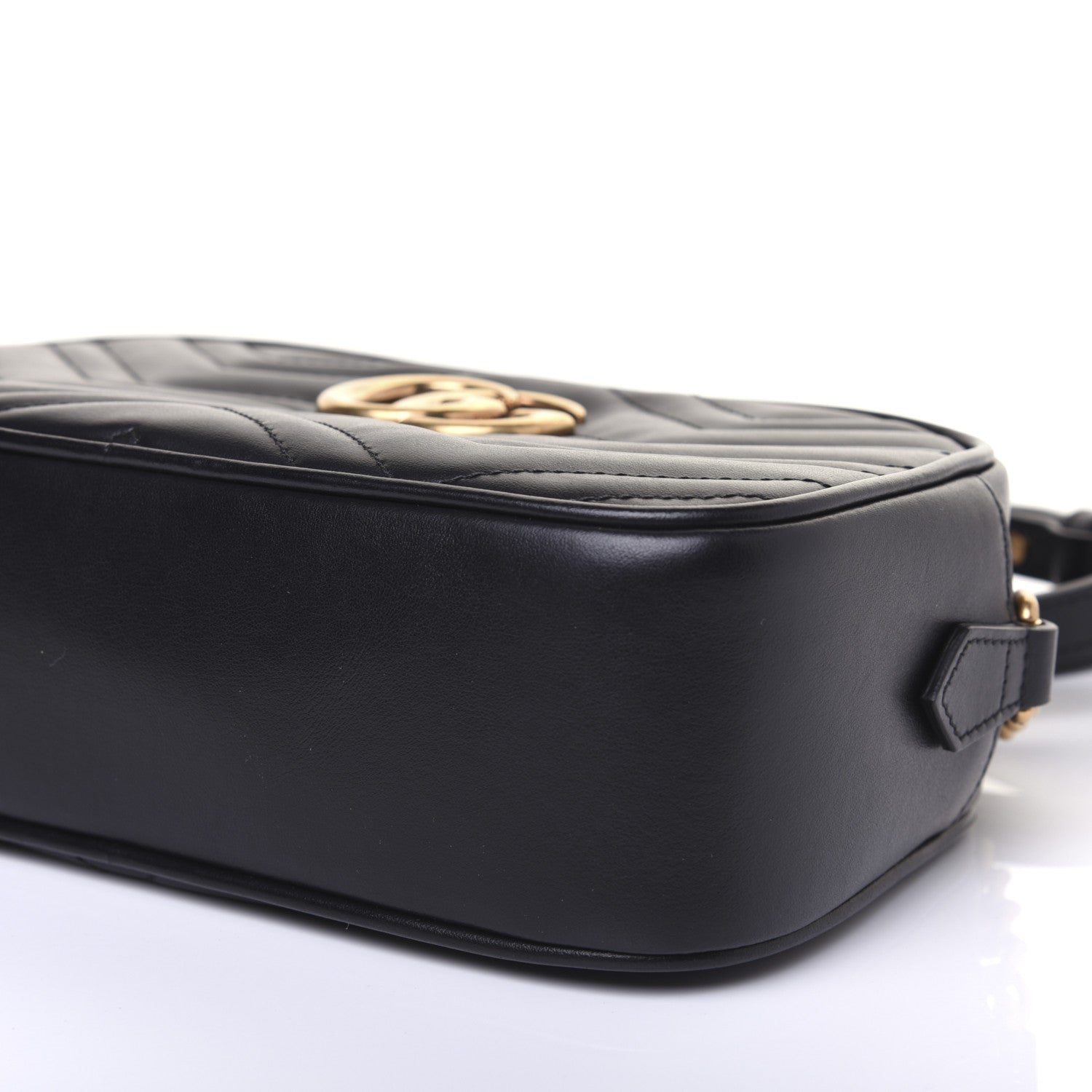 Gucci Calfskin Matelasse Small GG Marmont Chain Shoulder Bag Black 7 of 13