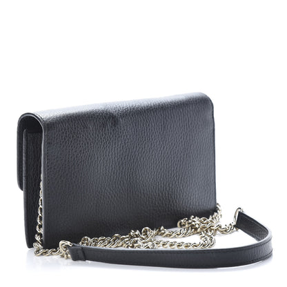 Gucci Dollar Calfskin Interlocking G Chain Wallet Black 3 of 12