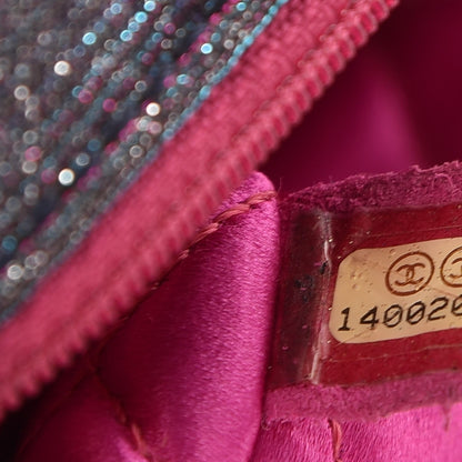 Chanel Iridescent Glitter Fabric Jumbo Single Flap Multicolor 11 of 11