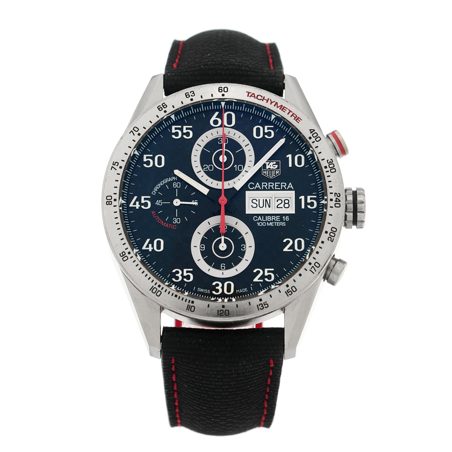 Tag Heuer Titanium Carbon Fiber 43mm Carrera Calibre 16 Chronograph Automatic Watch Black CV2A80 1 of 4