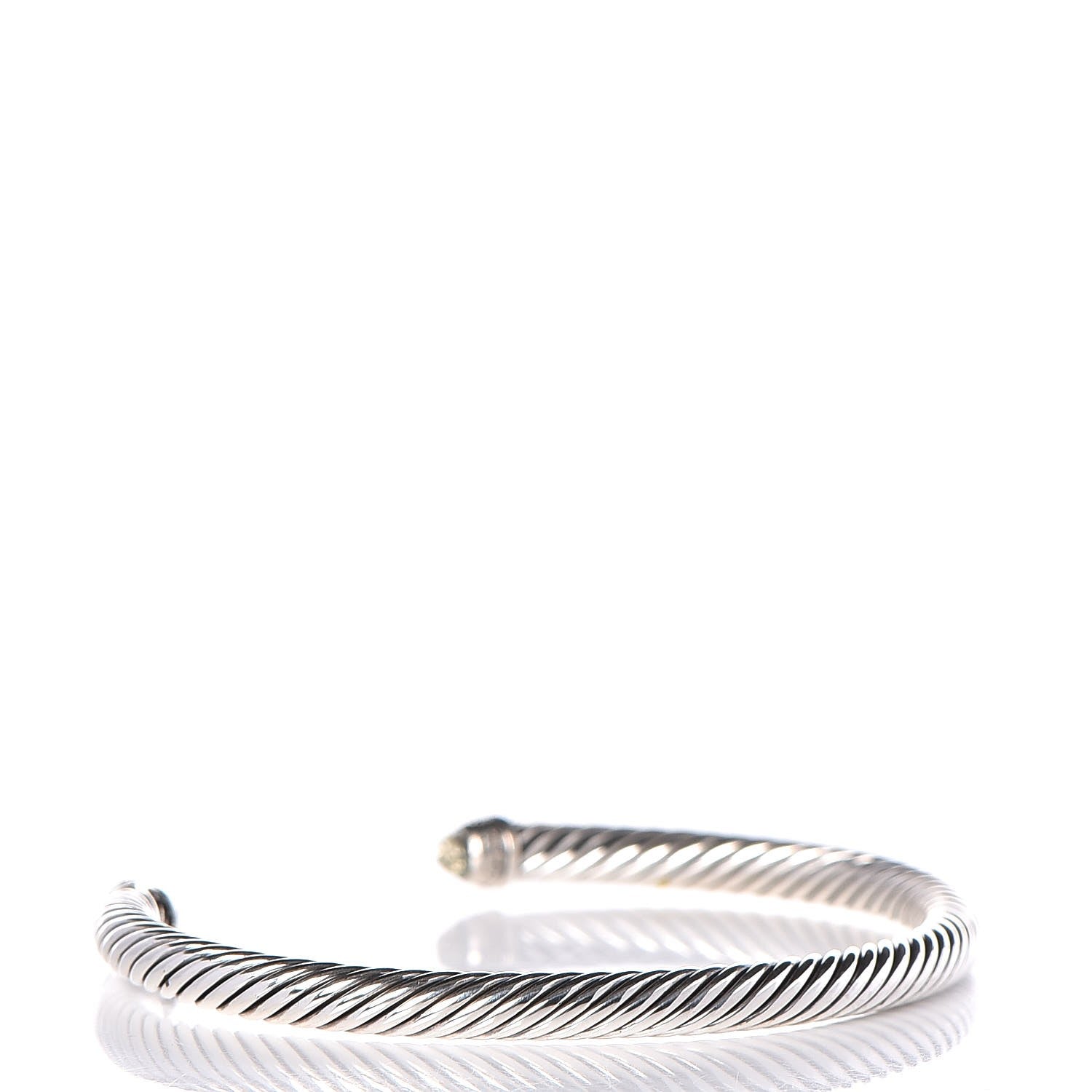 David Yurman Sterling Silver Diamond Prasiolite 5mm Cable Classics Bracelet 3 of 5