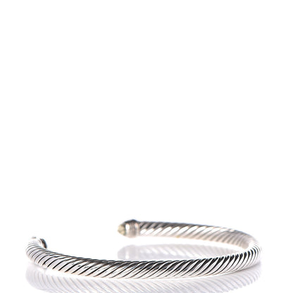 David Yurman Sterling Silver Diamond Prasiolite 5mm Cable Classics Bracelet 3 of 5