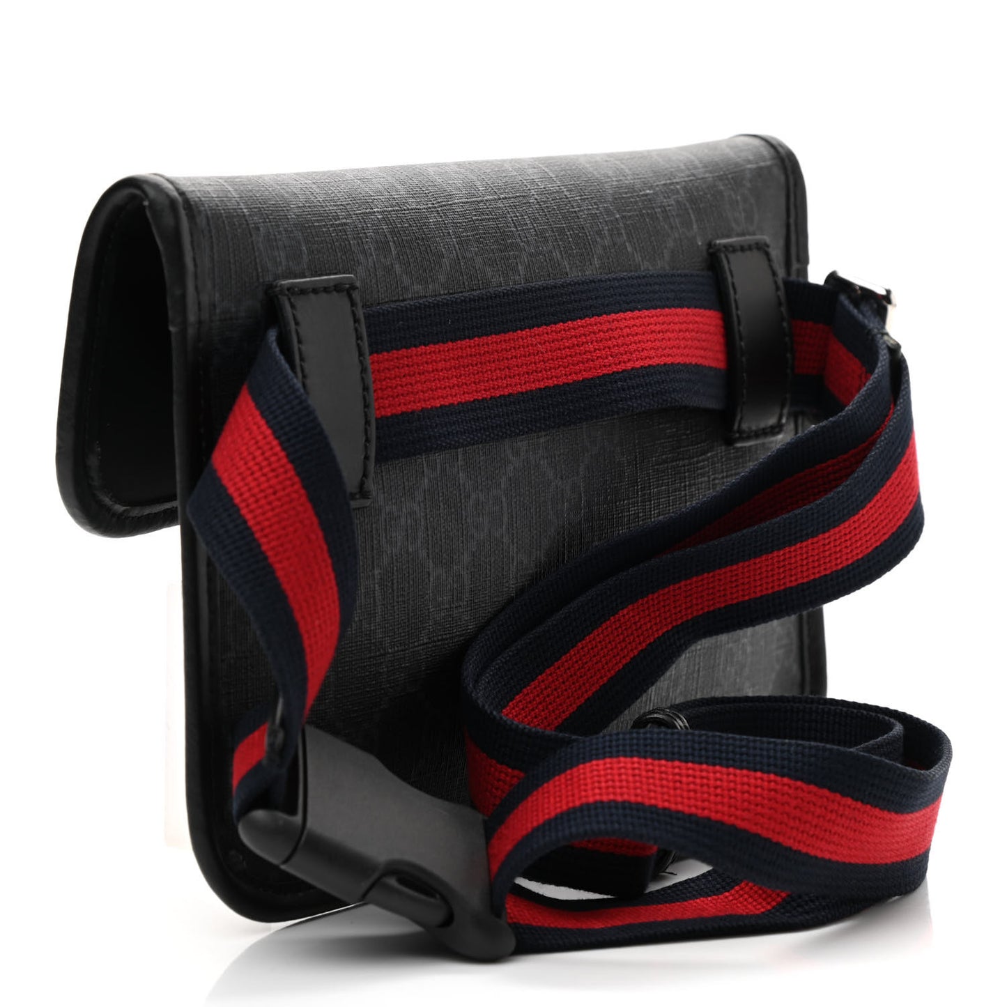 GG Supreme Monogram Web Slim Belt Bag Black Grey