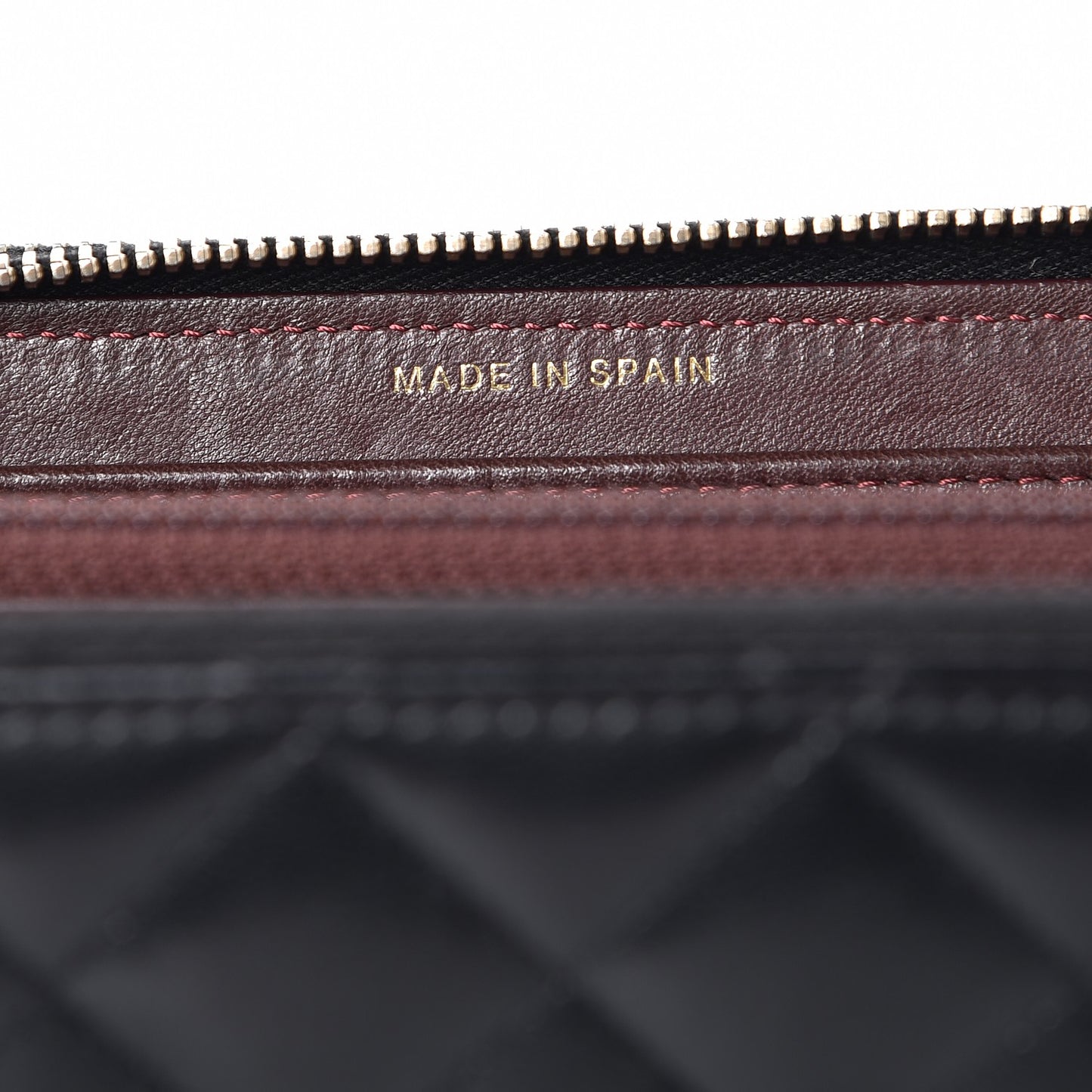 Lambskin Quilted Large Double Zip Around Organizer Wallet Black