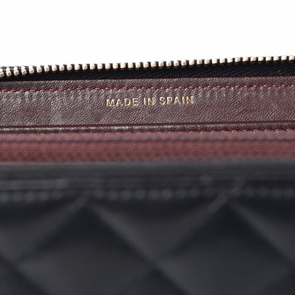 Chanel Lambskin Quilted Large Double Zip Around Organizer Wallet Black 8 of 9