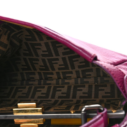 Fendi Goatskin Zucca Medium Peekaboo Iconic Satchel Ciclamino Tobacco Moro 5 of 9