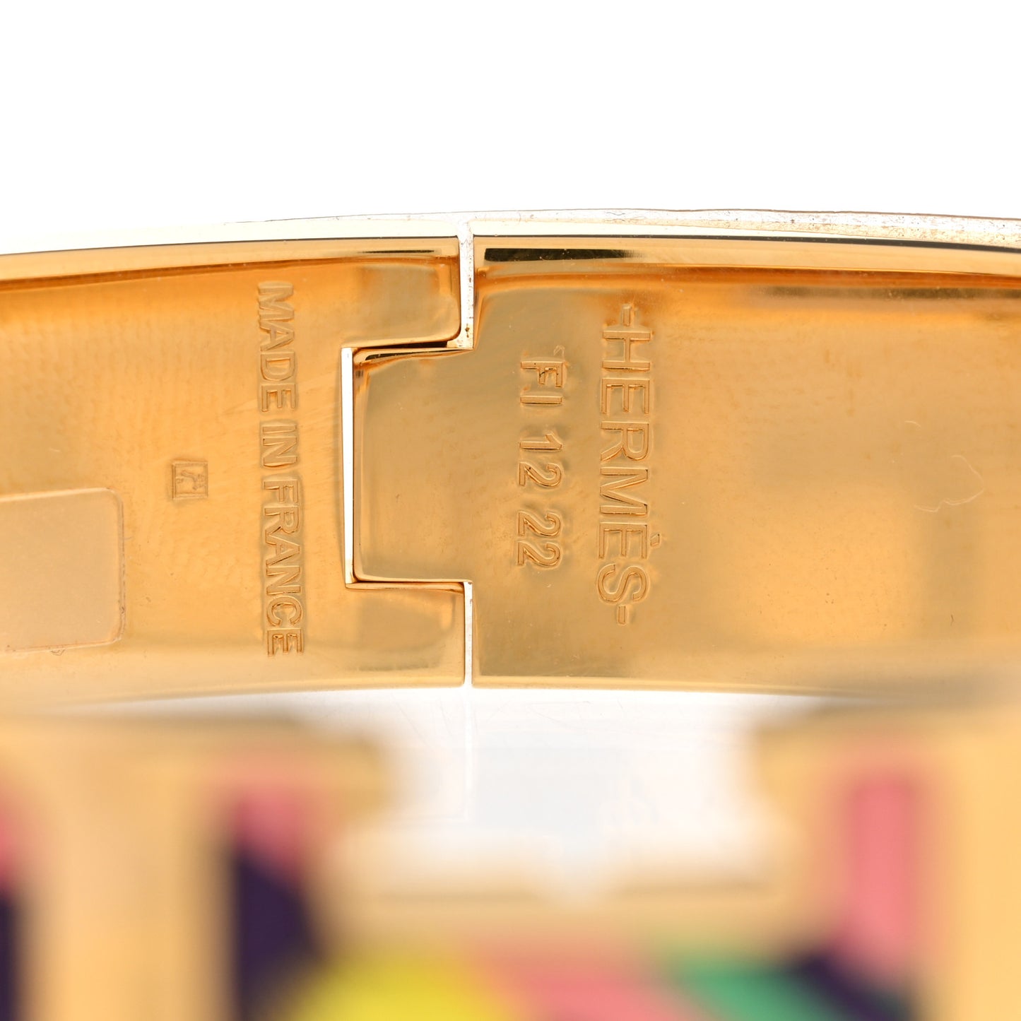 Enamel Printed Le Chat Carre Narrow Clic Clac H Bracelet PM Tropique
