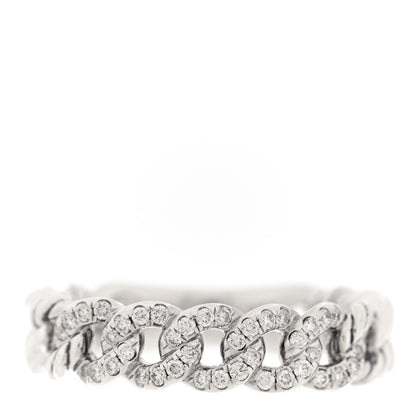 David Yurman Sterling Silver Diamond Narrow Belmont Curb Link Ring 54 7 1 of 4