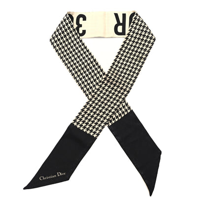 Christian Dior Silk 30 Montaigne Mitzah Scarf Black White 1 of 3