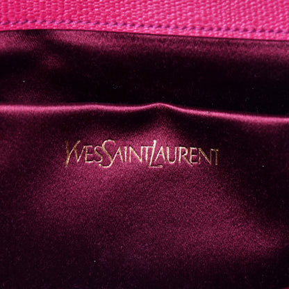 Saint Laurent Calfskin Classic Y Ligne Clutch Fuchsia 6 of 9