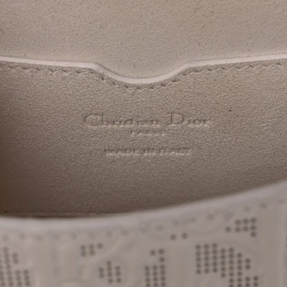 Christian Dior Calfskin Perforated Oblique Medium Bobby Flap White Blue 6 of 12