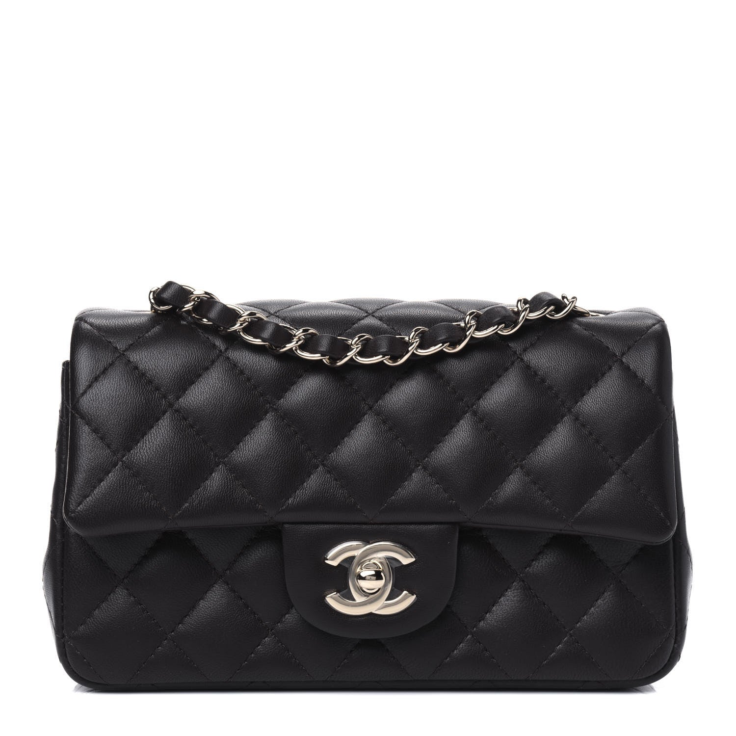 Chanel Lambskin Quilted Mini Rectangular Flap Dark Brown 1 of 4