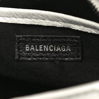 Balenciaga Matte Supple Lambskin Crocodile Embossed Classic Silver Hardware Nano City White 5 of 11