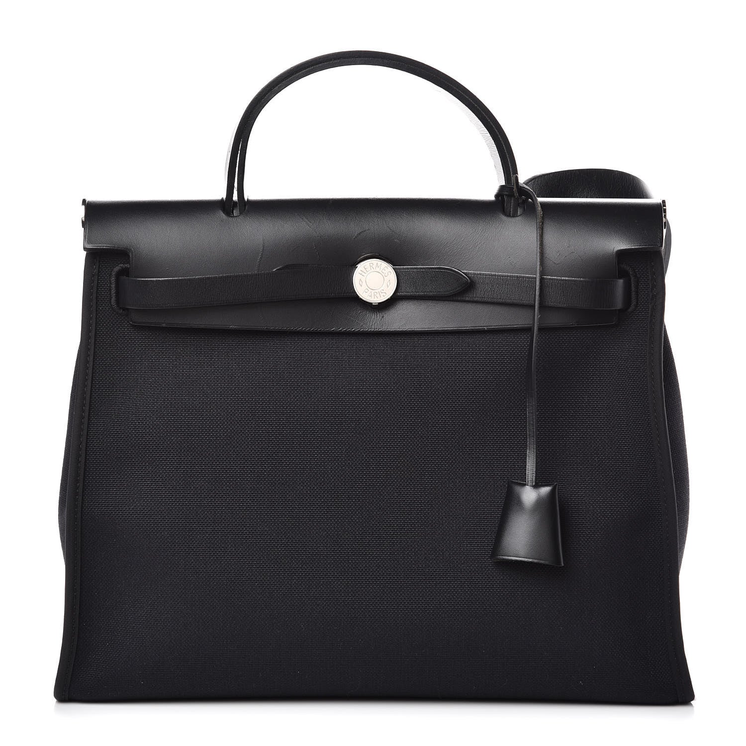 Hermes Military Toile Vache Hunter Herbag Zip PM 31 Black 1 of 11
