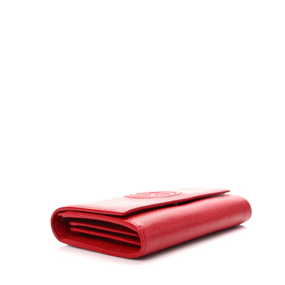 Gucci Pebbled Calfskin Large Soho Continental Wallet Red 4 of 7