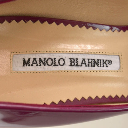 FASHIONPHILE MANOLOBLAHNIKPatentCampariHeels40Burgundy 5 of 6