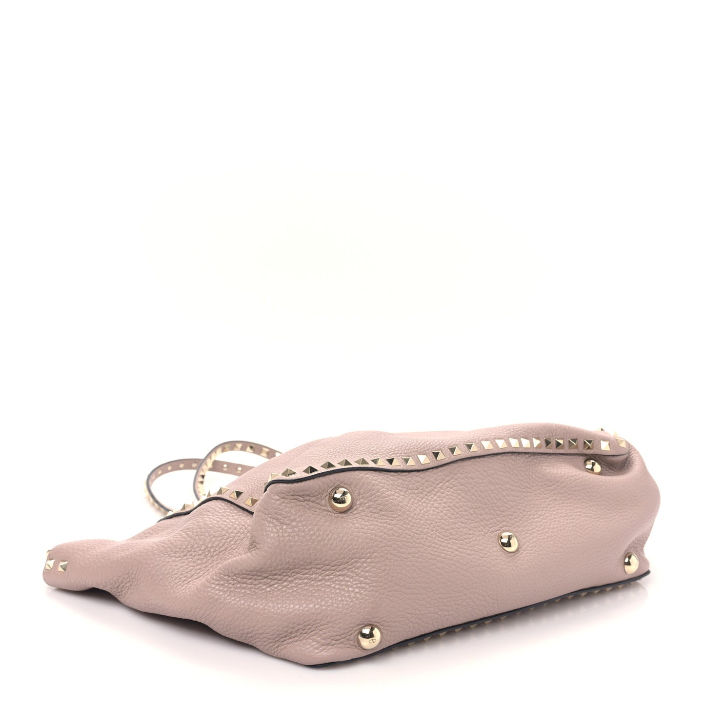Pebbled Calfskin Medium Rockstud Tote Poudre
