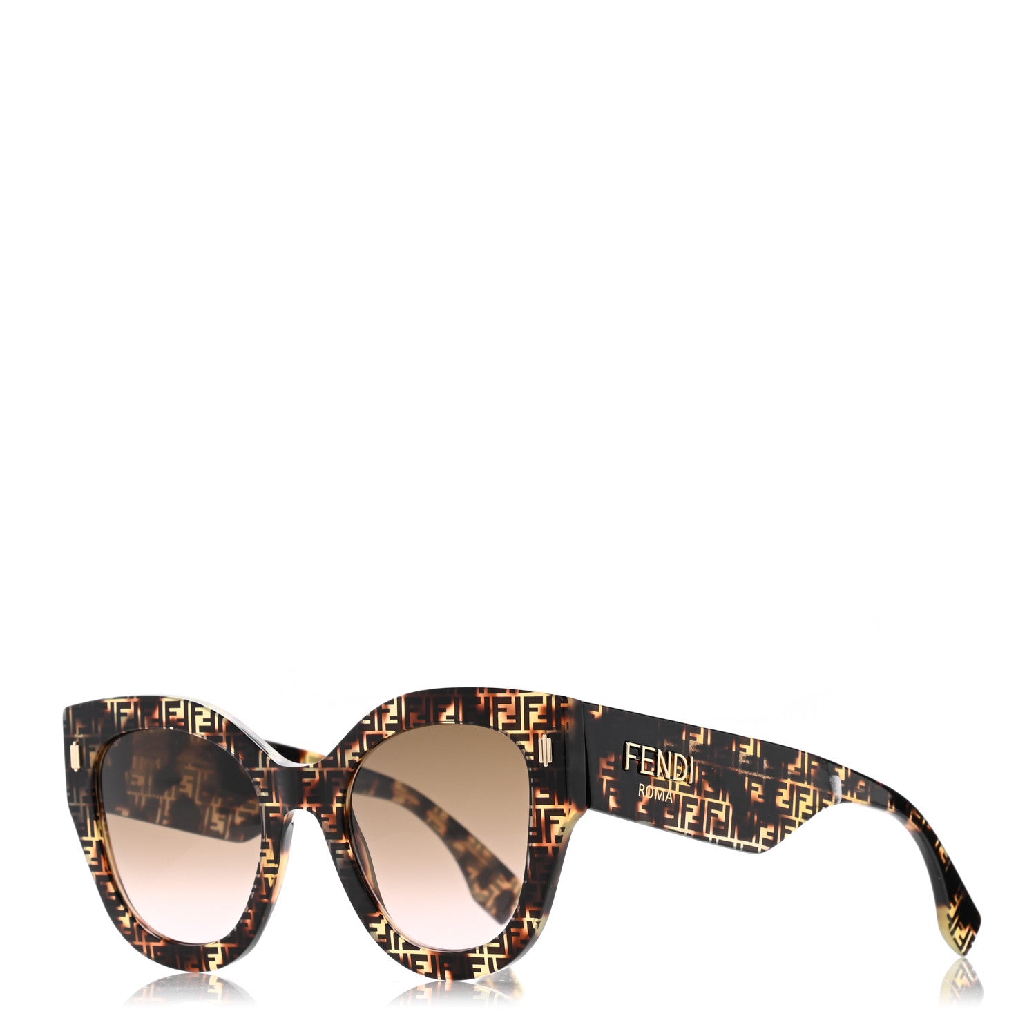 Fendi Acetate FF 53mm Sunglasses 0435/S Tortoise 1 of 9