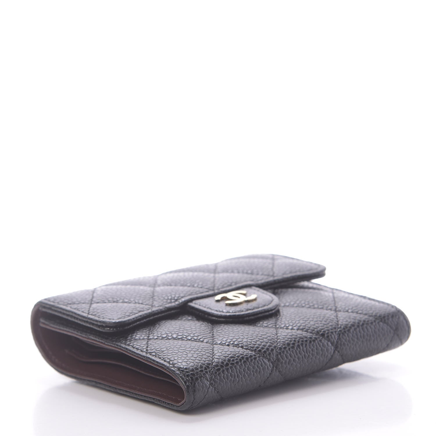 Chanel Caviar Quilted Compact Flap Wallet Black 4 of 9