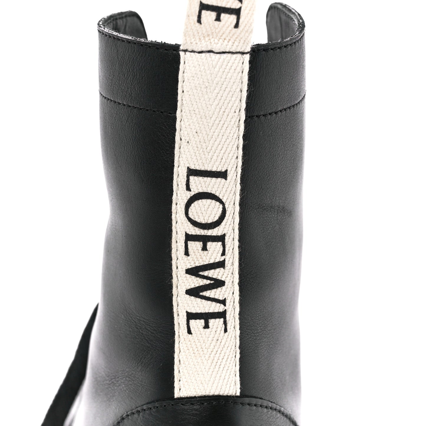 Calfskin Rubber Combat Boots 37 Black