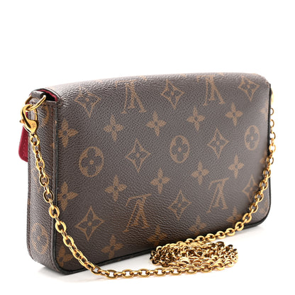 Louis Vuitton Monogram Pochette Felicie Chain Wallet Fuchsia 4 of 10