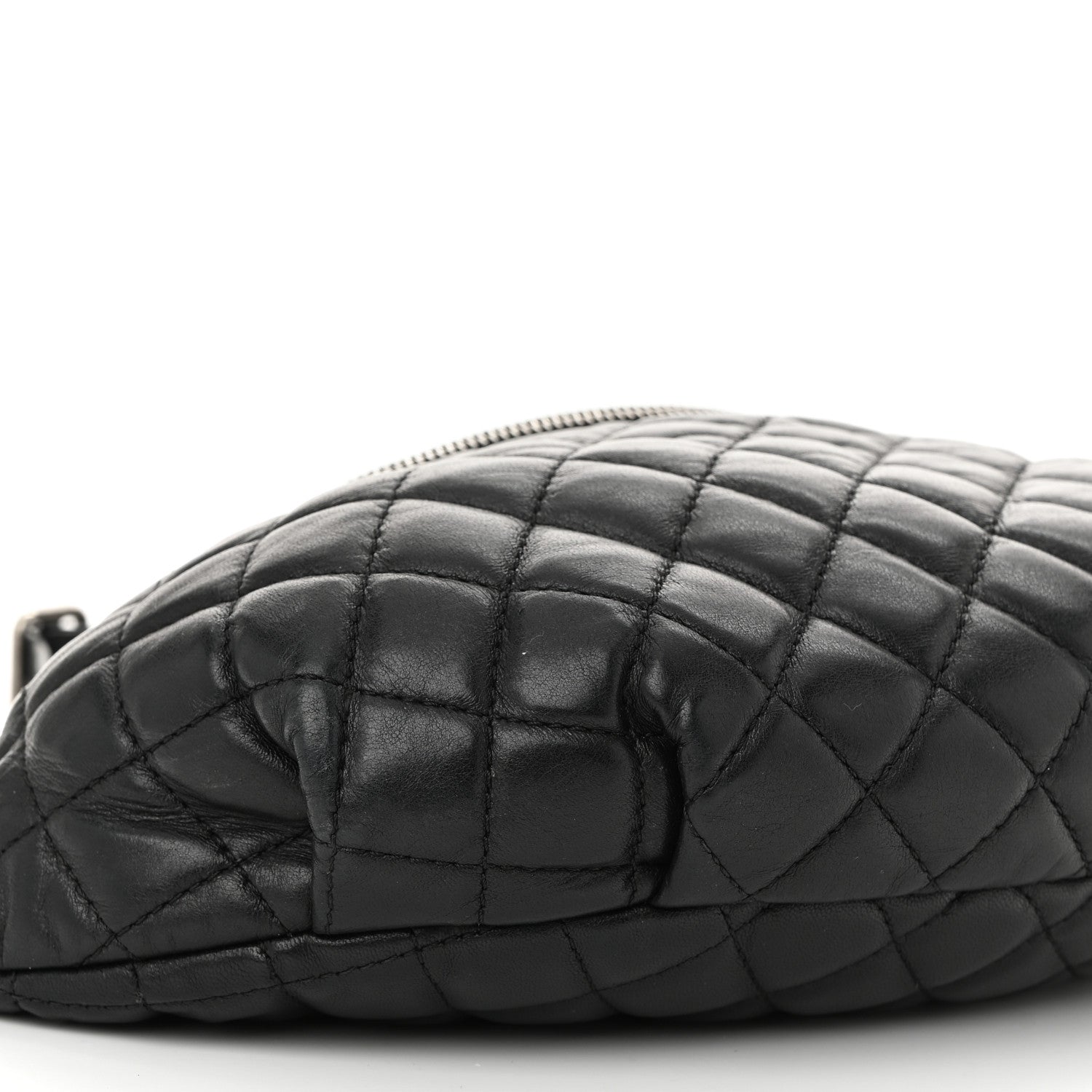 Chanel Lambskin Quilted Banane Waist Bag Fanny Pack Black 9 of 10