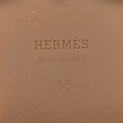 Hermes Suede Goatskin Womens Faubourg Loafers 38 Beige Argile 8 of 10